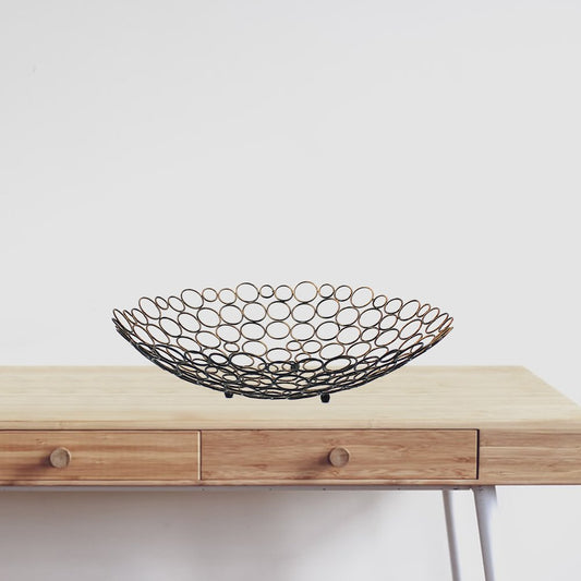 19" Bronze Metal Round Centerpiece Bowl HomeRoots