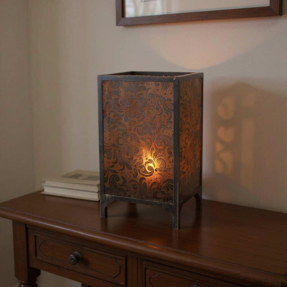 18" Brown Metal Floor Candle Holder HomeRoots
