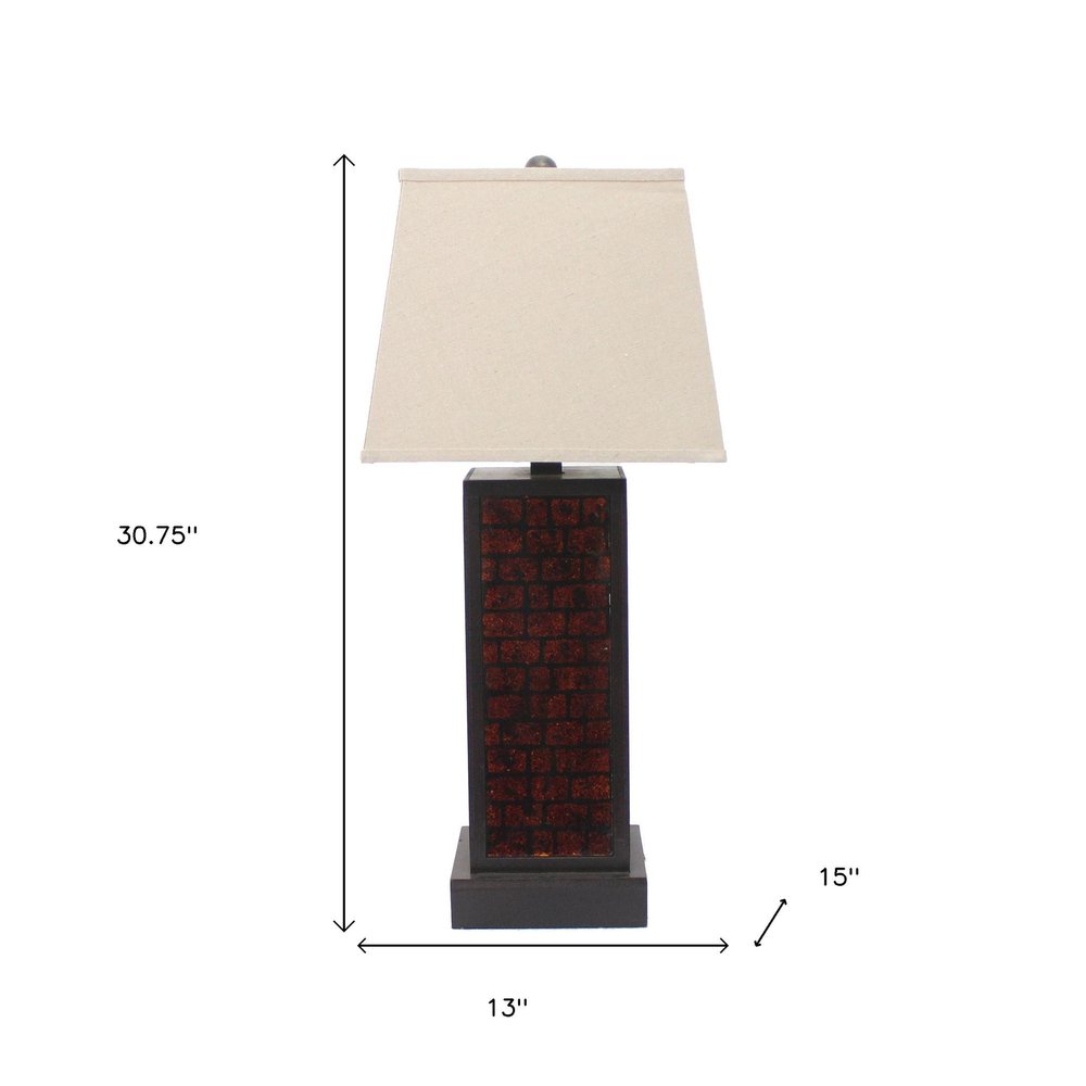 31" Black Metal Bedside Table Lamp With White Shade HomeRoots