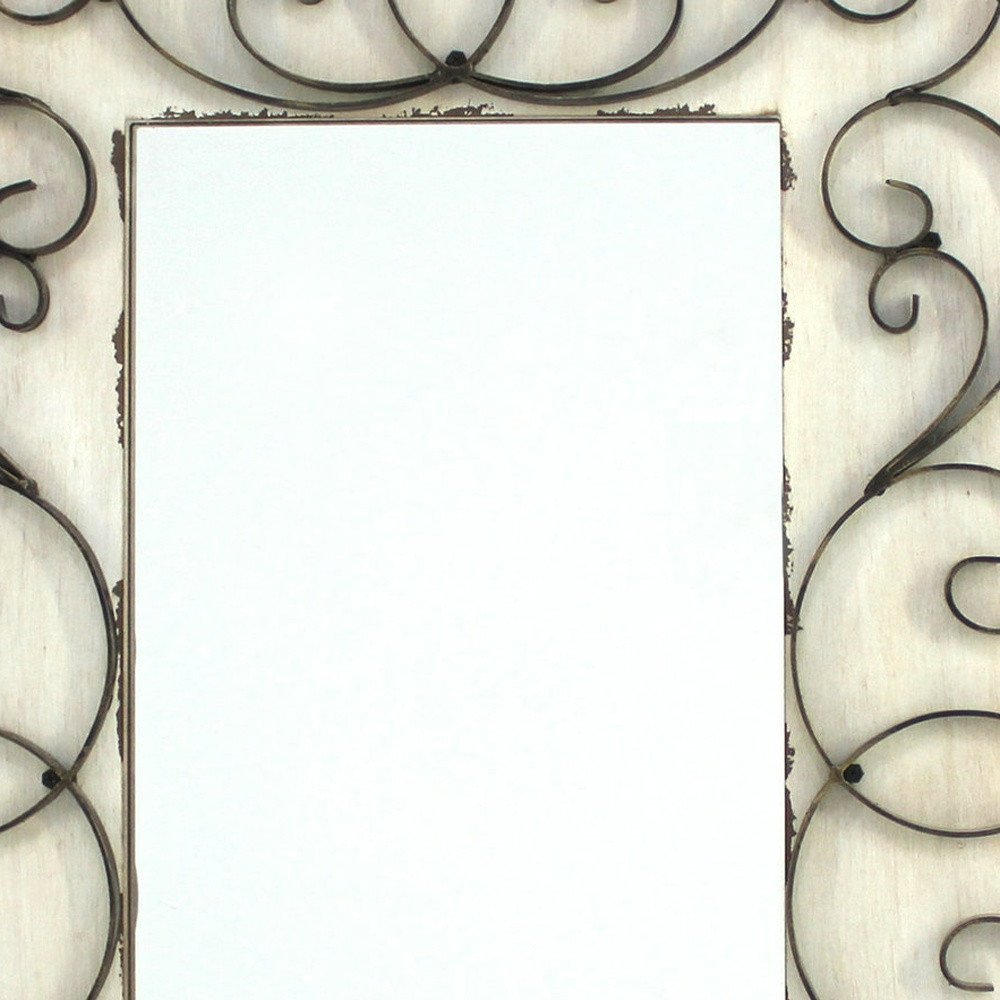 33" White Wood Framed Accent Mirror HomeRoots