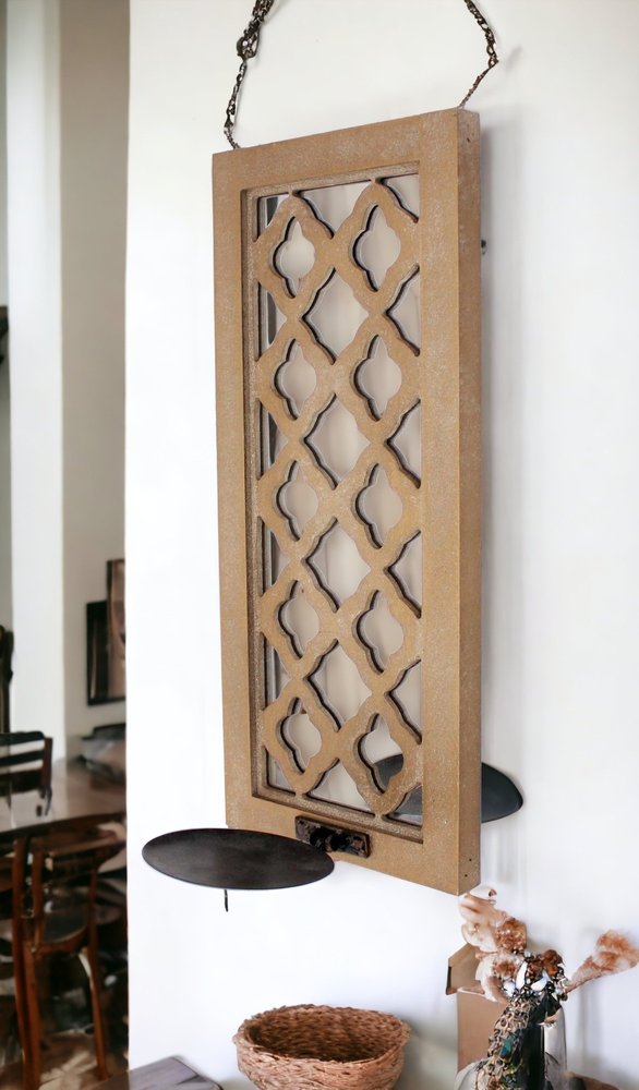 6 X 7.5 X 17 Tan Wooden Cross - Candle Holder Sconce HomeRoots