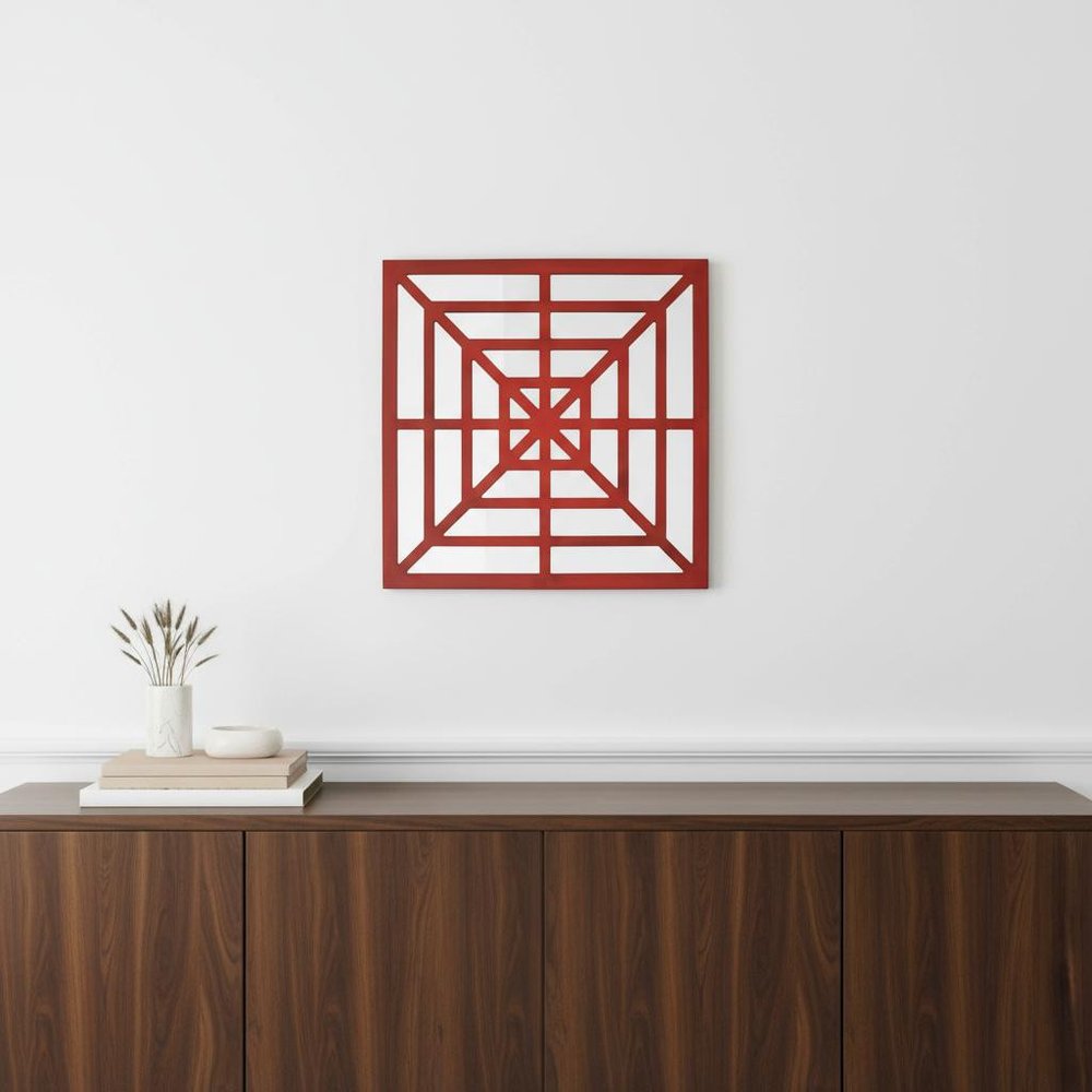 24" X 24" Blue Geometric Mirror Square Hanging Wall Decor HomeRoots