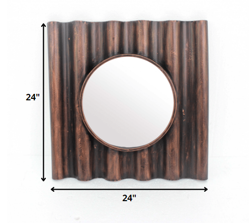 24" Bronze Square Metal Framed Accent Mirror HomeRoots