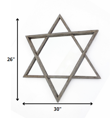 26" Silver Novelty Metal Framed Accent Mirror HomeRoots