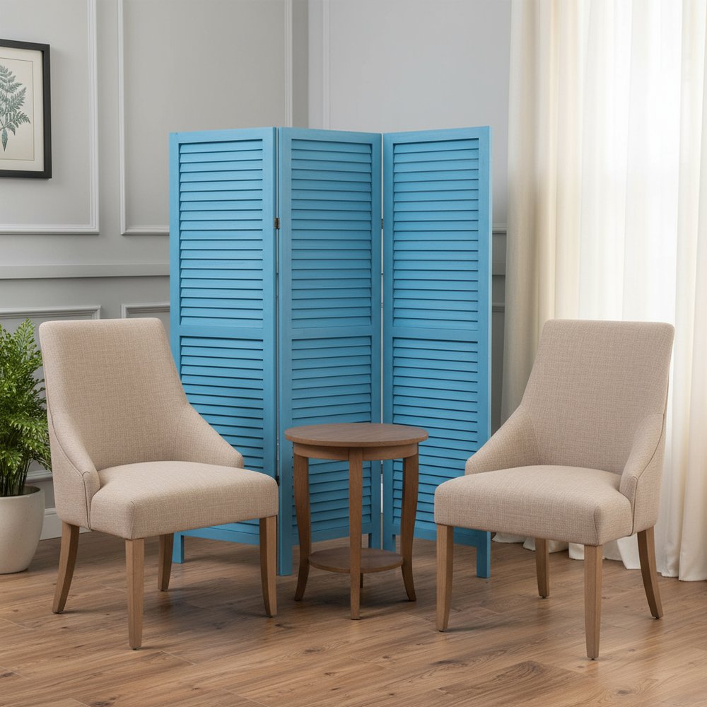 67" Black Wood Folding Three Panel Screen Room Divider HomeRoots