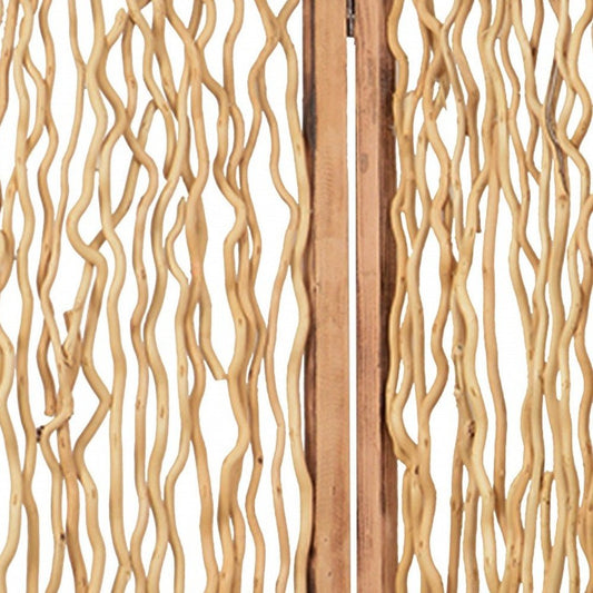 69" Brown Solid Wood Panel Screen Room Divider HomeRoots