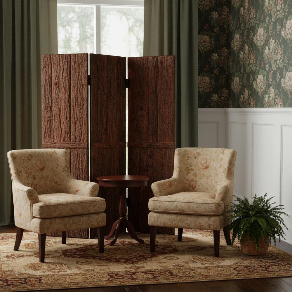 72" Brown Wood Folding Three Panel Screen Room Divider HomeRoots