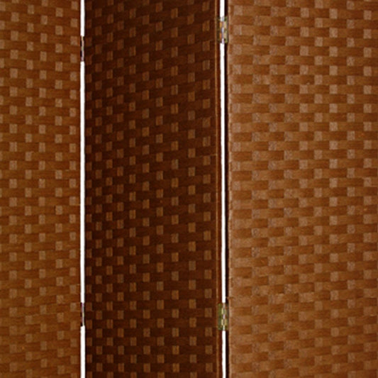 72" Dark Brown Folding Three Panel Screen Room Divider HomeRoots