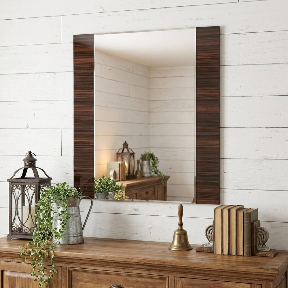 45" Ebony Wood Framed Accent Mirror HomeRoots