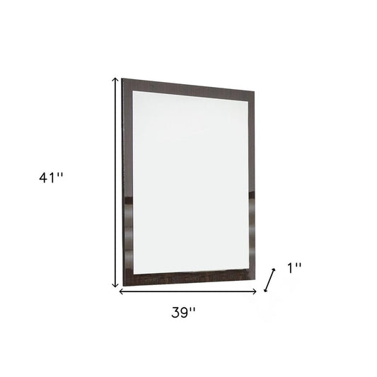 41" Ebony Wood Framed Mounted Dresser Mirror HomeRoots
