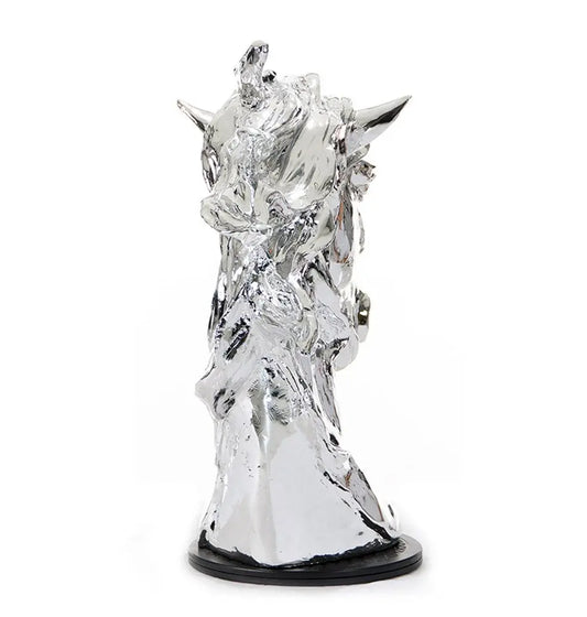 11" Silver Glass Figurine Tabletop Sculpture HomeRoots