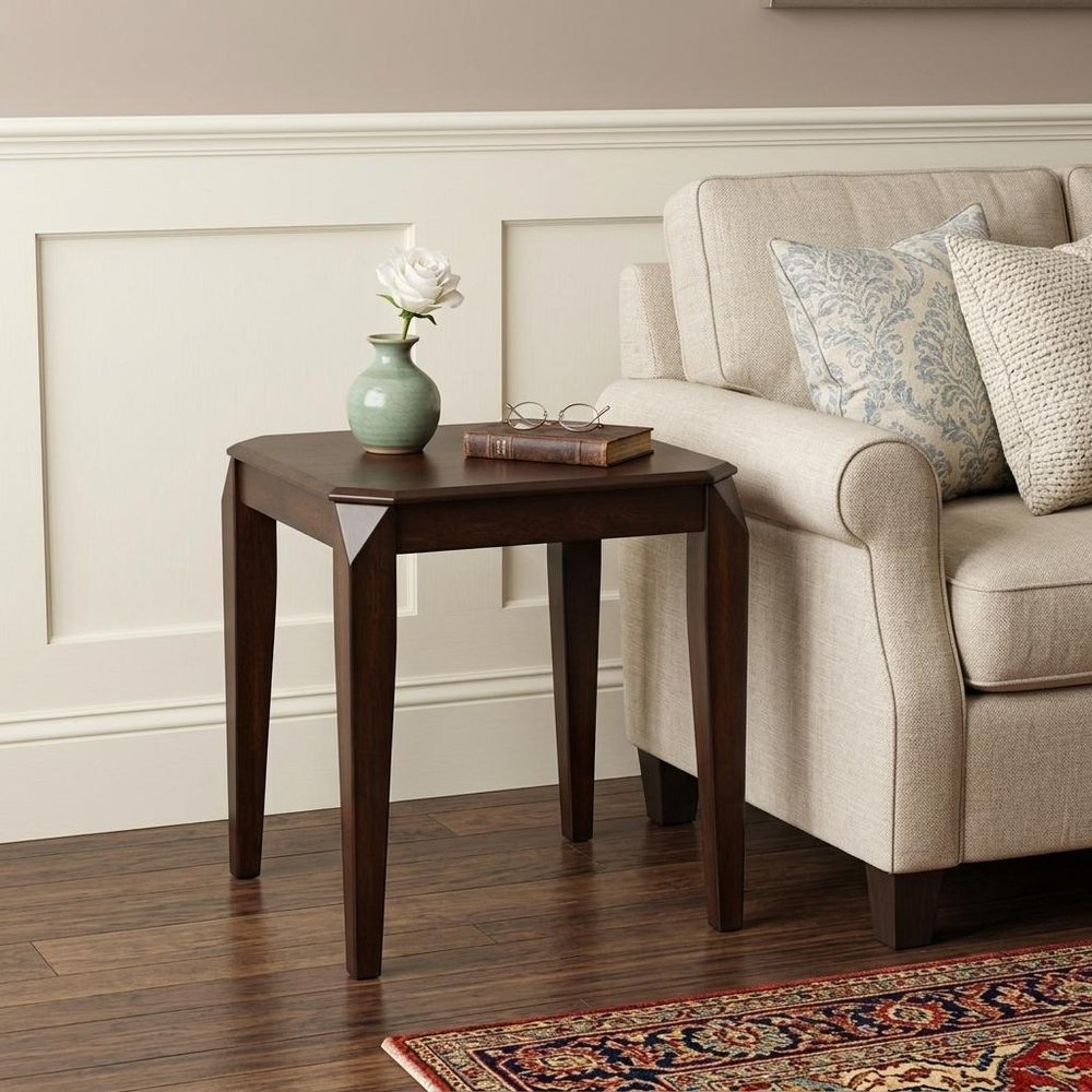 23" Dark Brown Solid Wood End Table HomeRoots