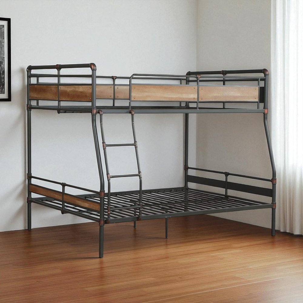 Bronze Queen Over Queen Metal Bunk Bed HomeRoots