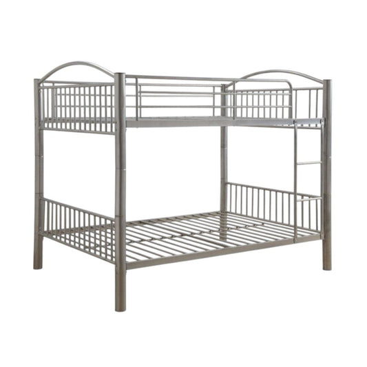 Silver Full Over Full Metal Bunk Bed