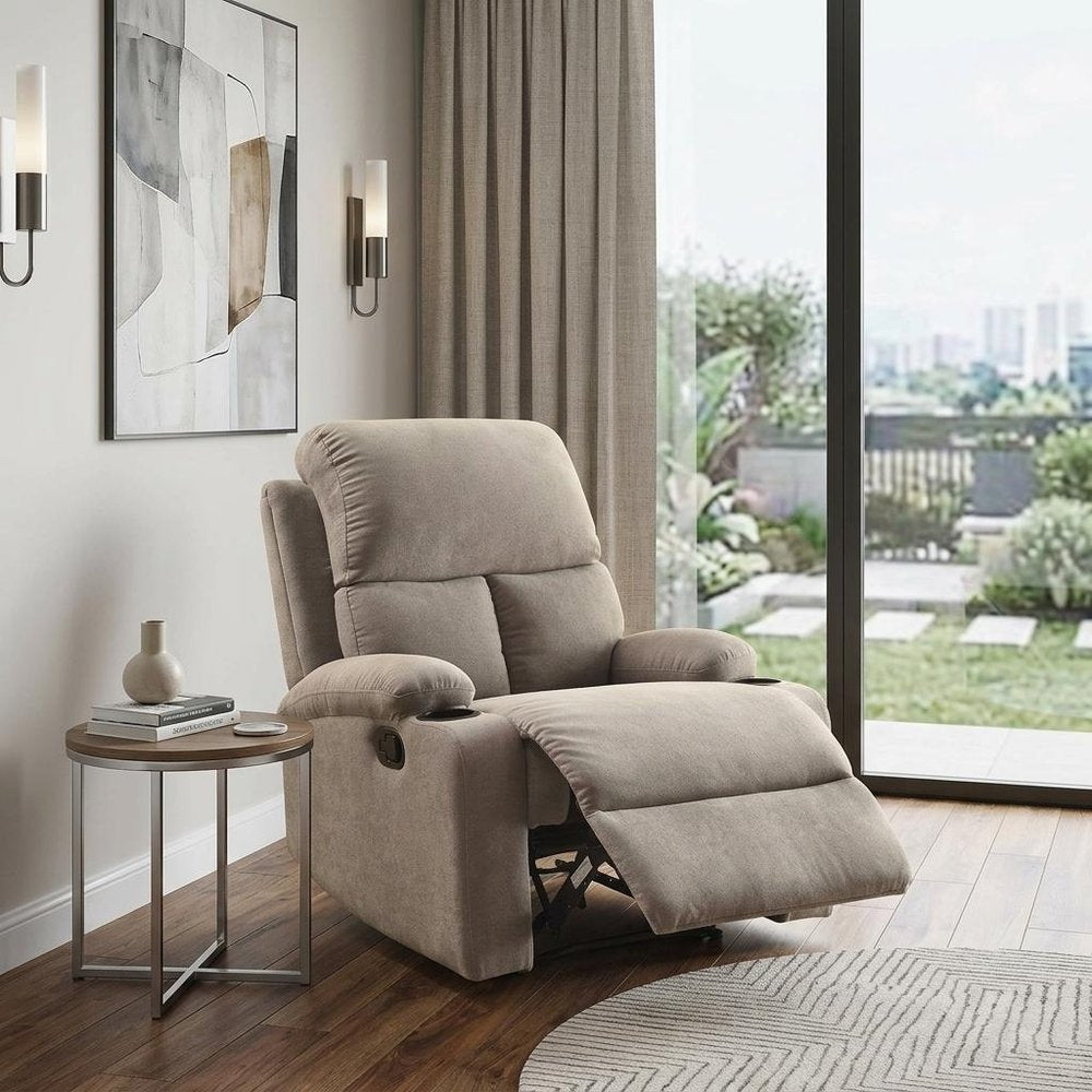 32" Gray Linen Recliner HomeRoots