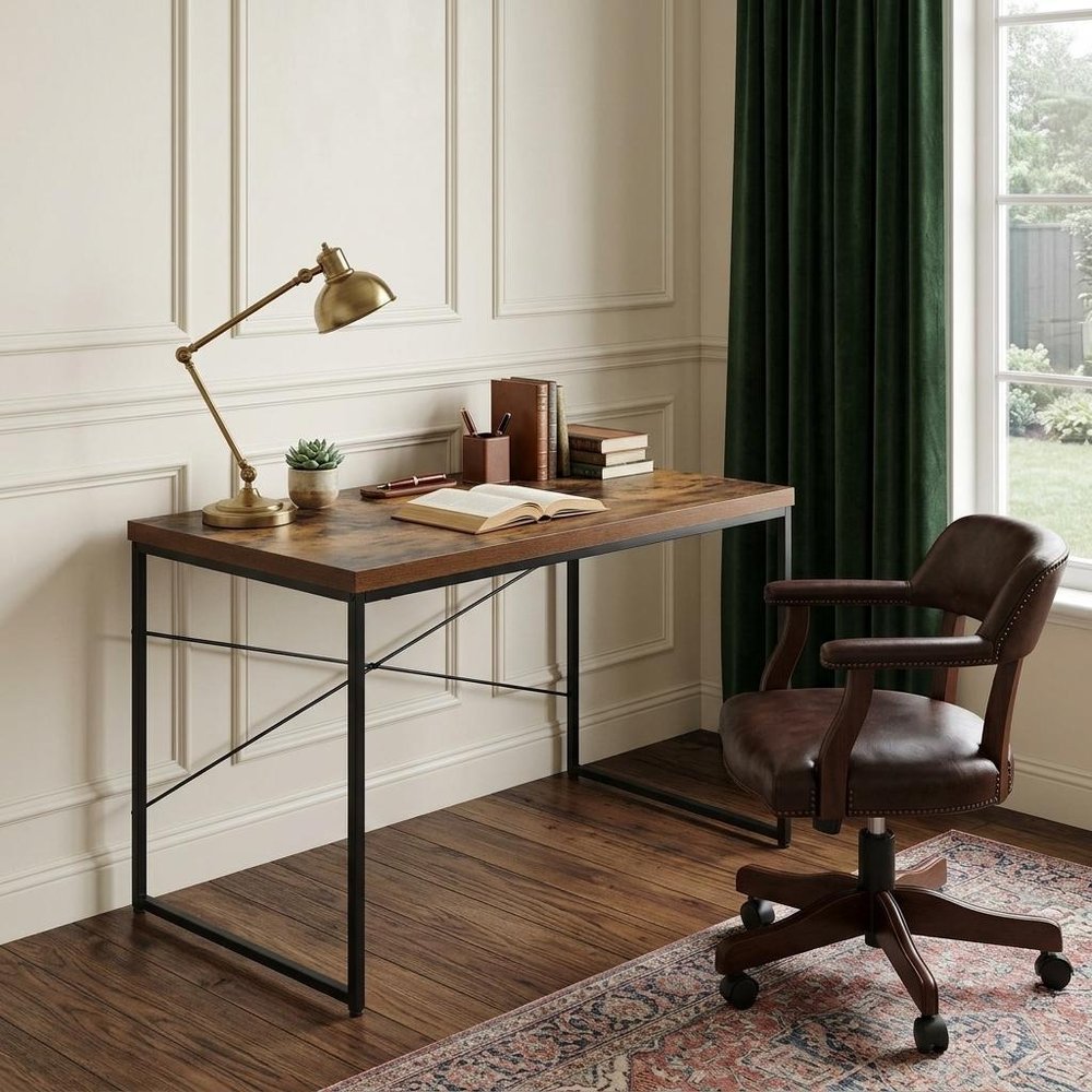 47" Brown and Black Computer Desk HomeRoots