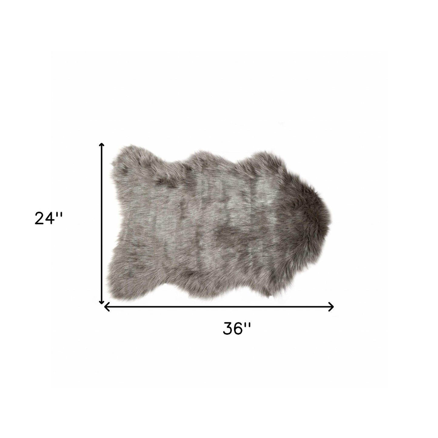 2' X 3' Gray Faux Sheepskin Area Rug - Image 9
