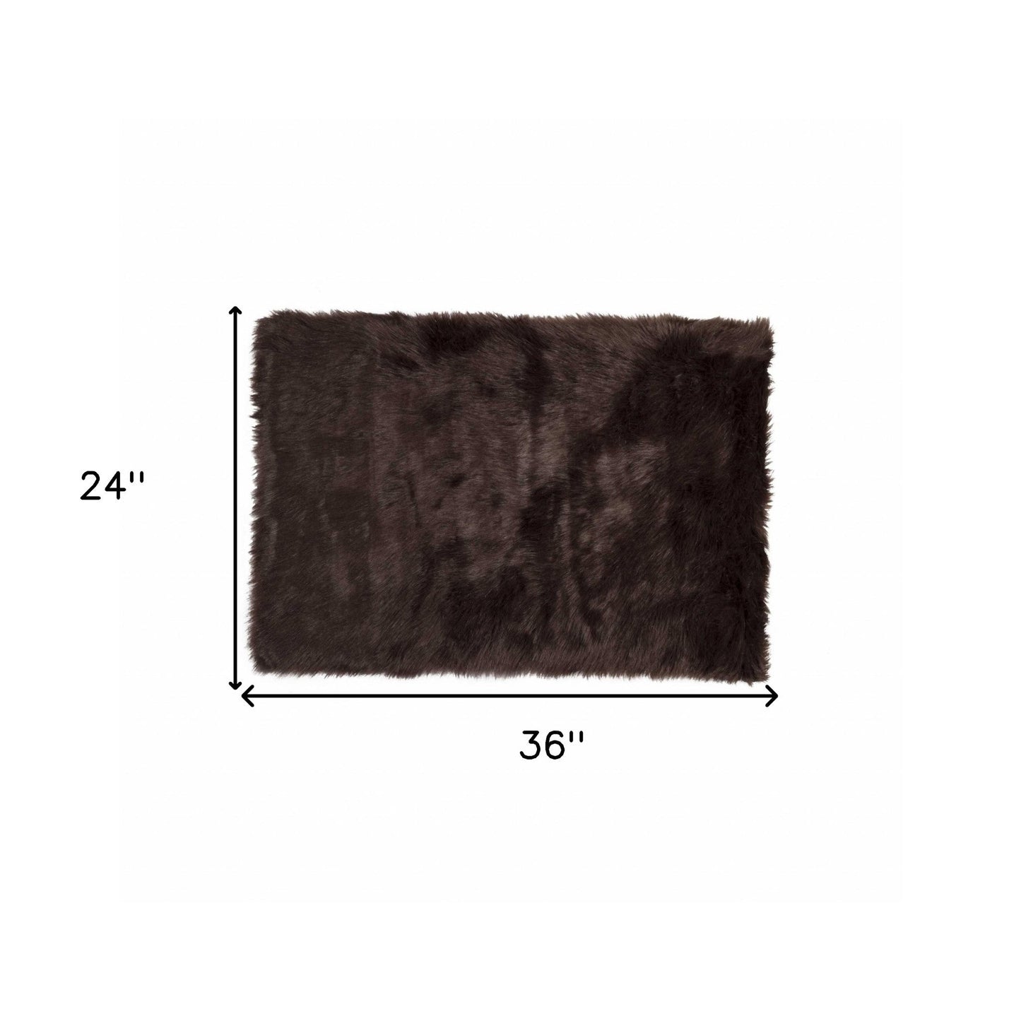 2' X 3' Chocolate Faux Fur Animal Print Area Rug - 47.24" (L) x 47.24" (W) x 0.35" (H) FurniFindUSA