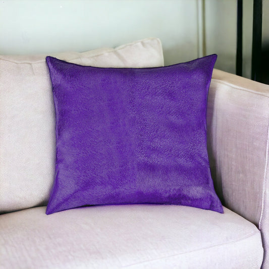 18" Purple Cowhide Throw Pillow 5.0" (L) x 18.0" (W) x 18.0" (H) FurniFindUSA