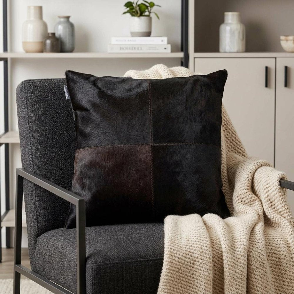 18" Brown Cowhide Throw Pillow HomeRoots