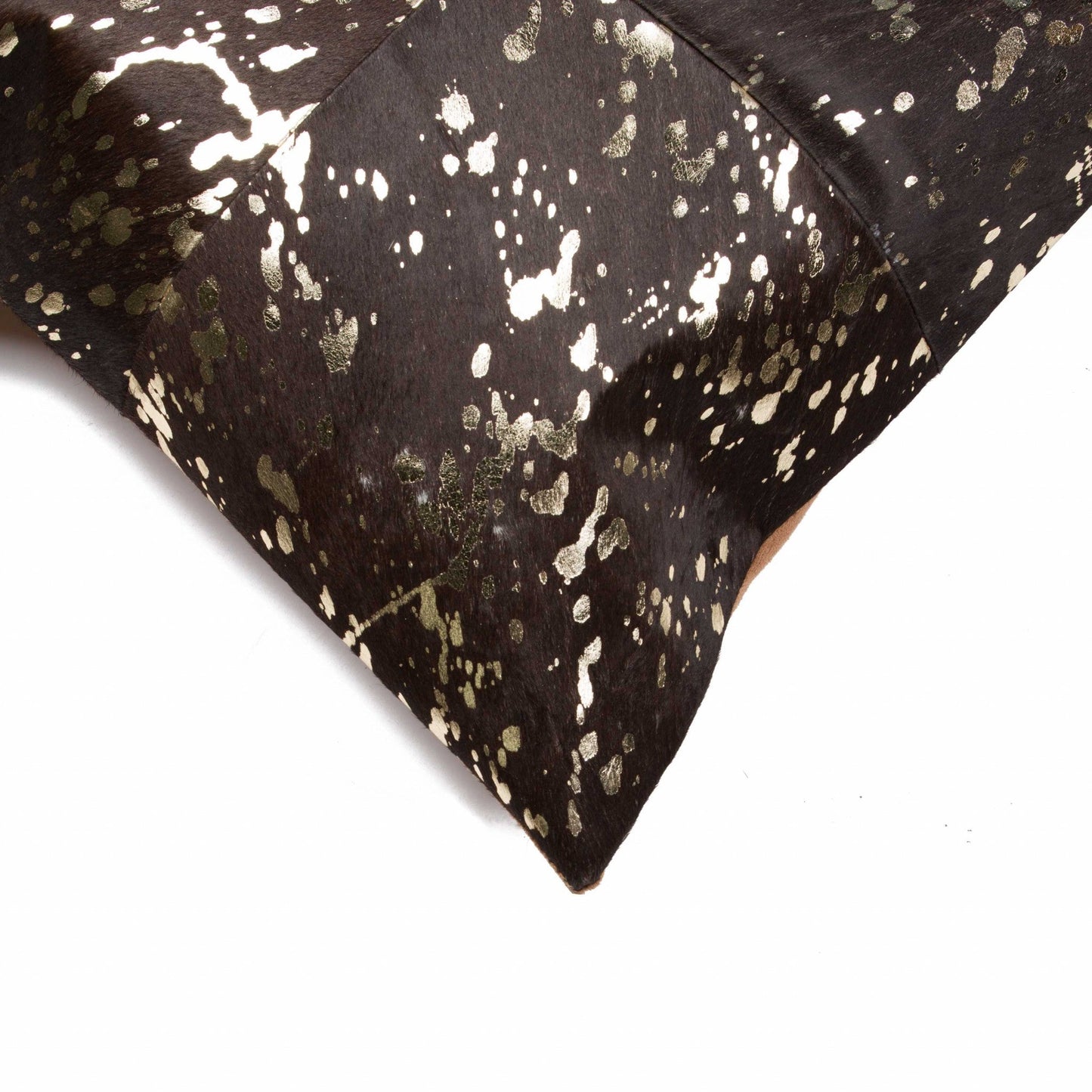 18" X 18" X 5" Gold And Chocolate Quattro Pillow FurniFindUSA