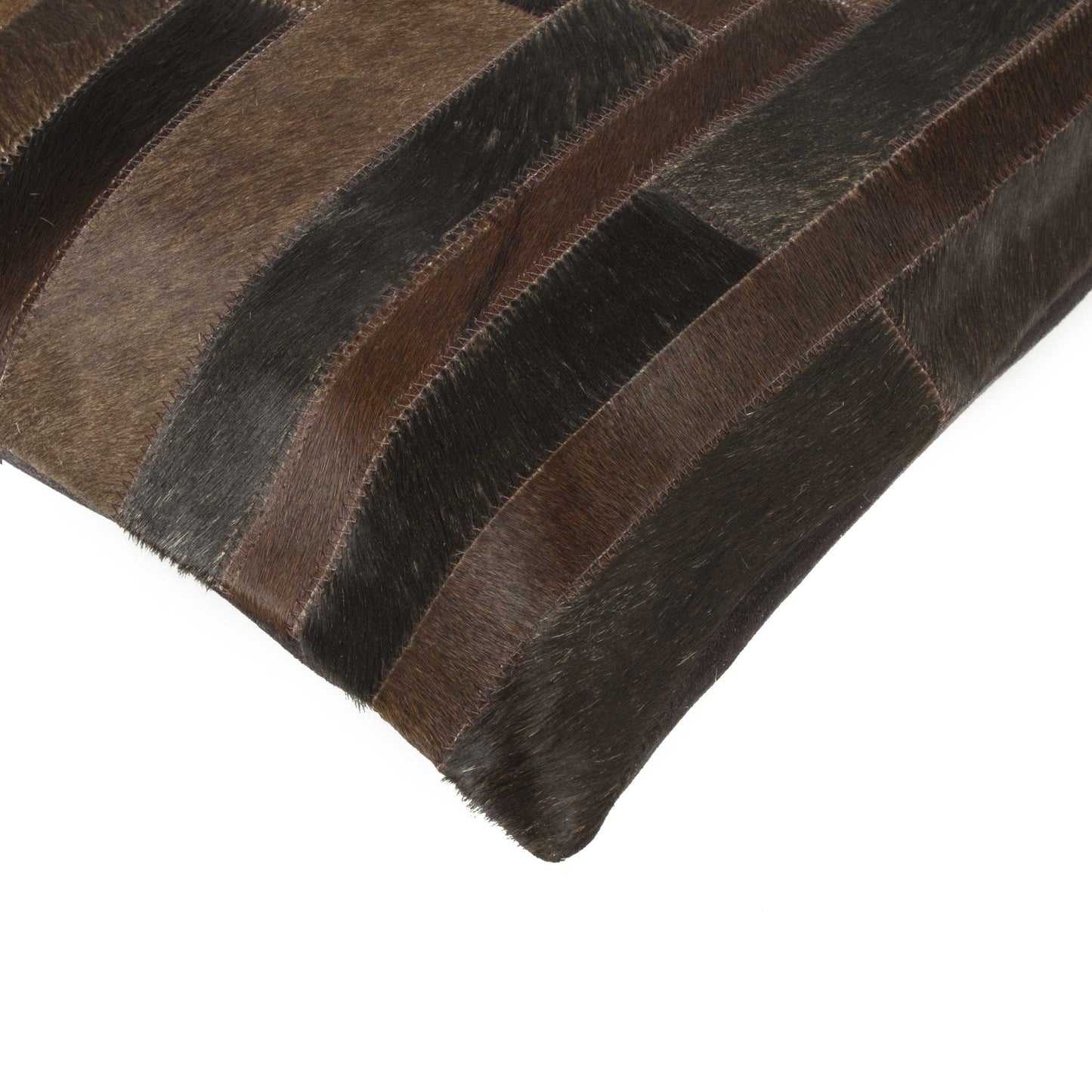 Set of Two Chocolate Cowhide Throw Pillow 5.0" (L) x 18.0" (W) x 18.0" (H) FurniFindUSA