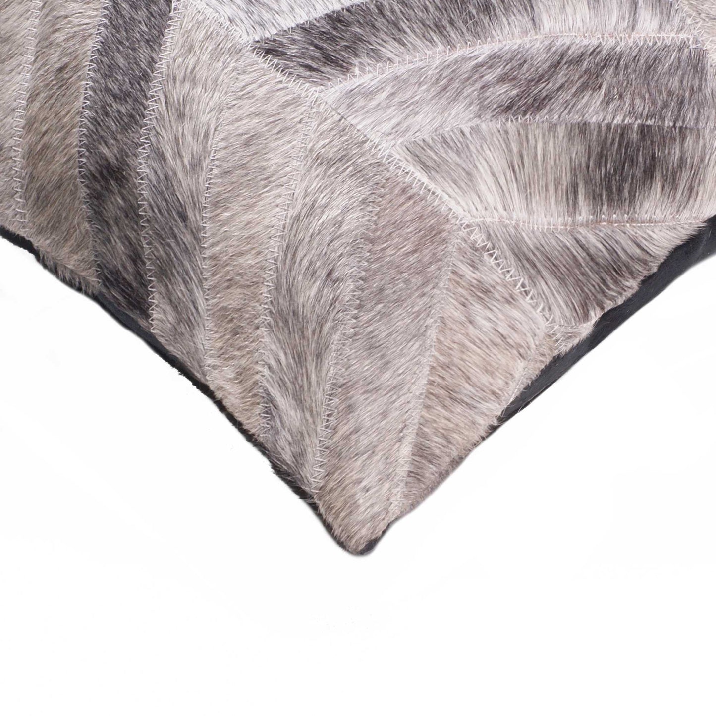 18 X 18 Gray Cowhide Throw Pillow FurniFindUSA
