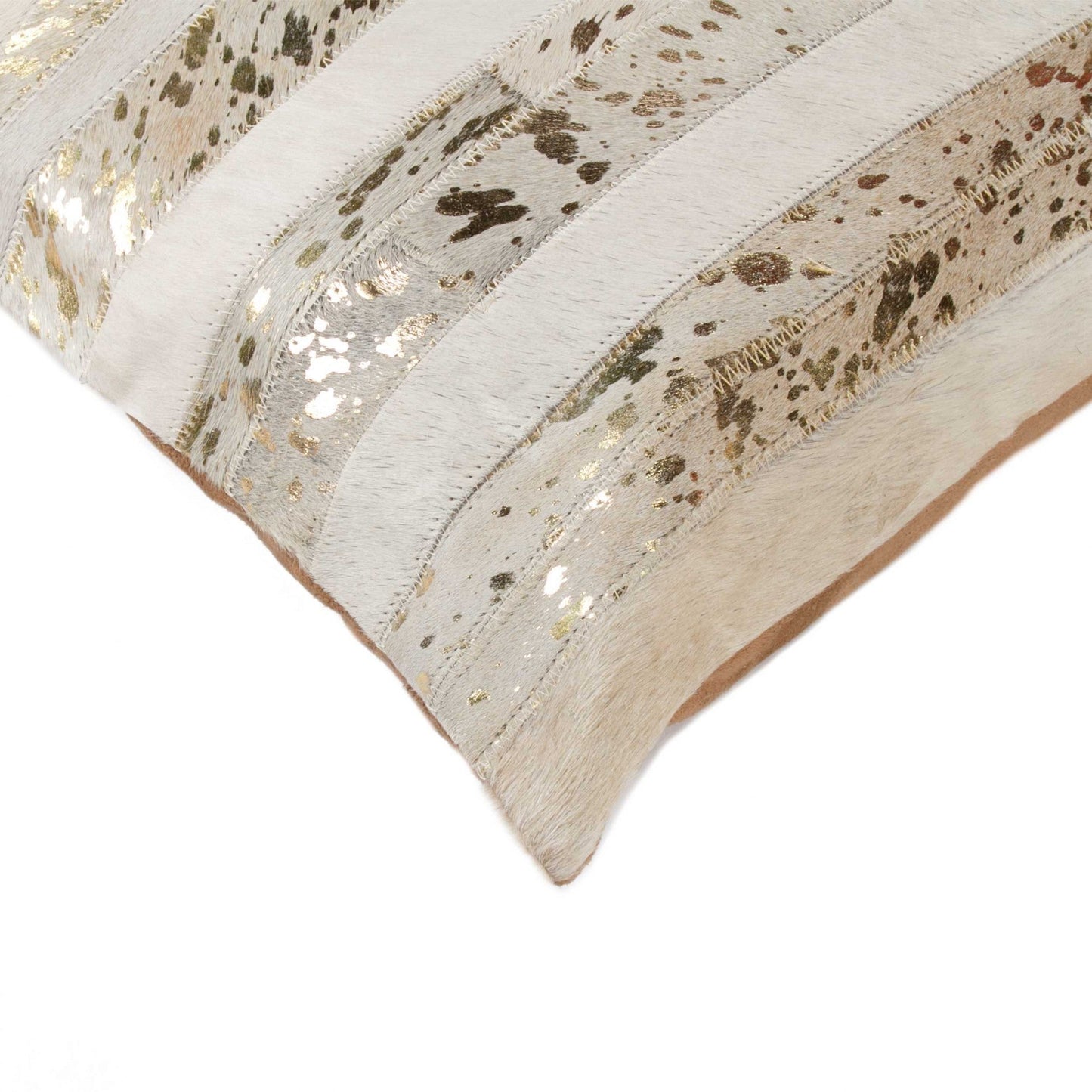 18 X 18 Beige Cowhide Throw Pillow FurniFindUSA