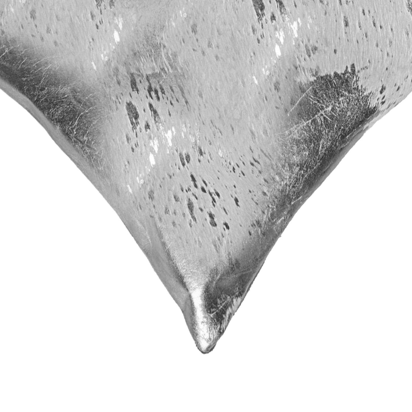 18" Silver Abstract Cowhide Throw Pillow FurniFindUSA
