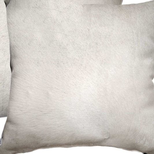 Set of Two Off White Cowhide Throw Pillow