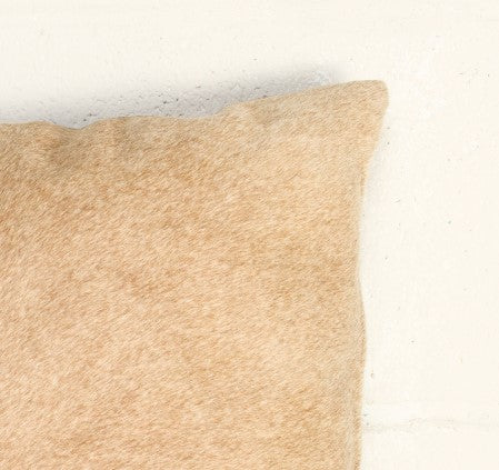 Set of Two 12" X 20" Tan Cowhide Throw Pillow FurniFindUSA