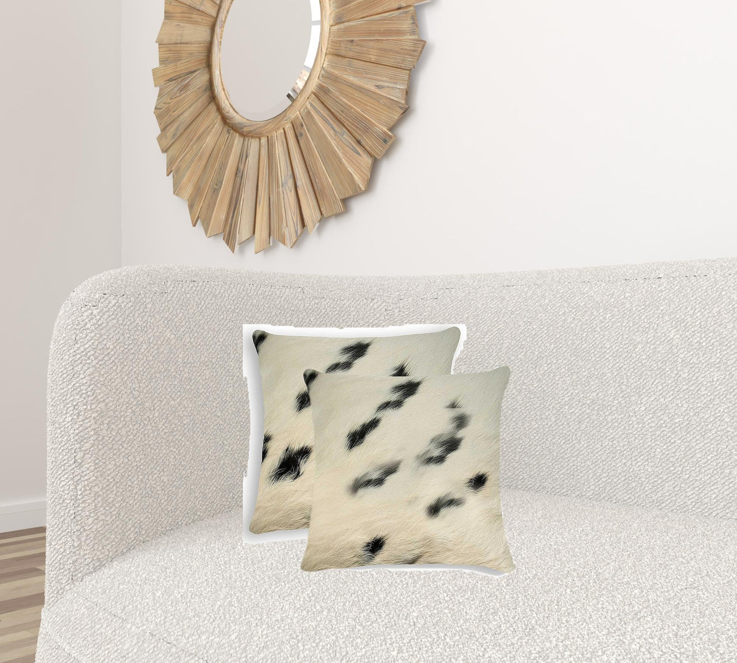 18 X 18 Black And White Cowhide Throw Pillow FurniFindUSA