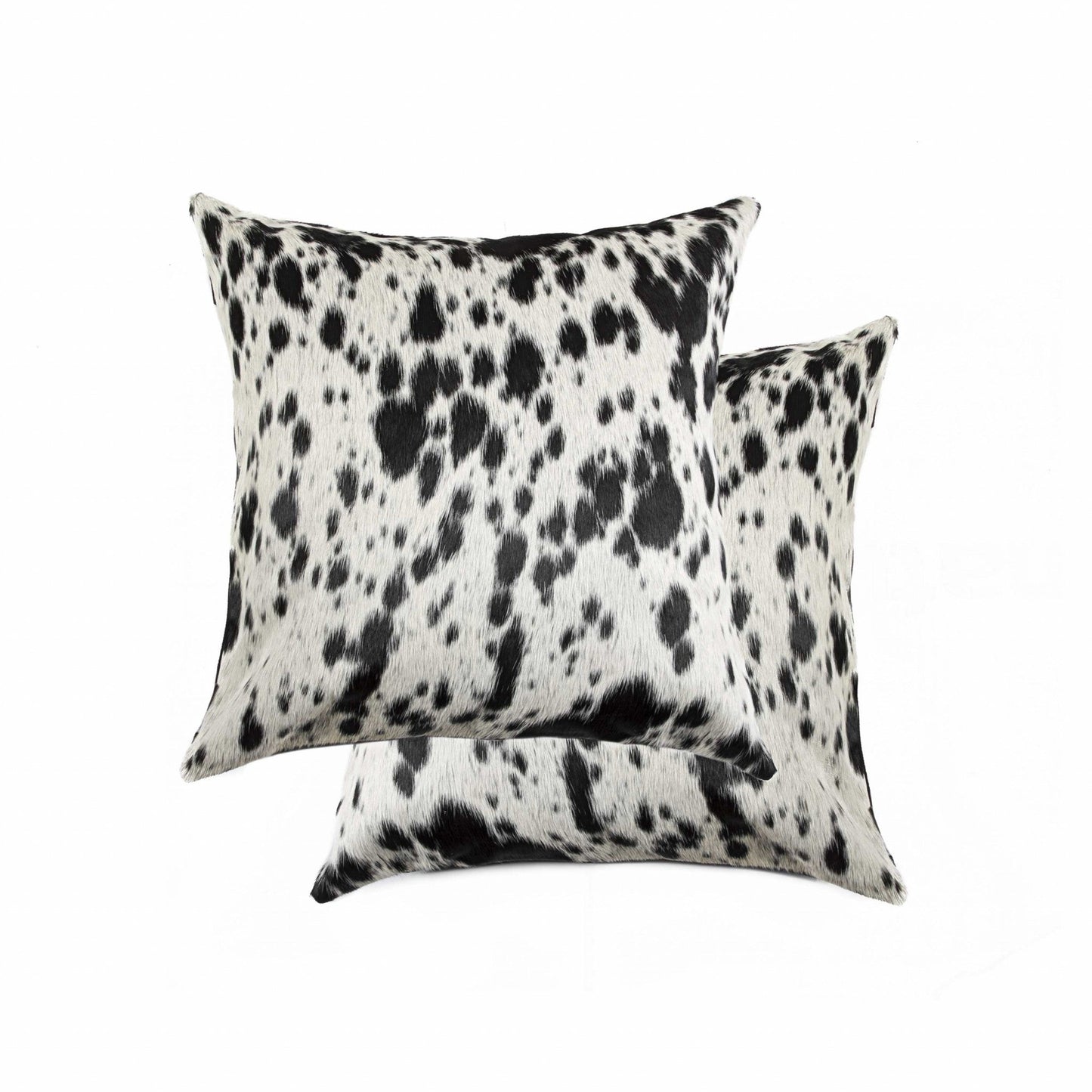16"X16" Salt And Pepper Black And White Cowhide Pillow 2 Pack FurniFindUSA