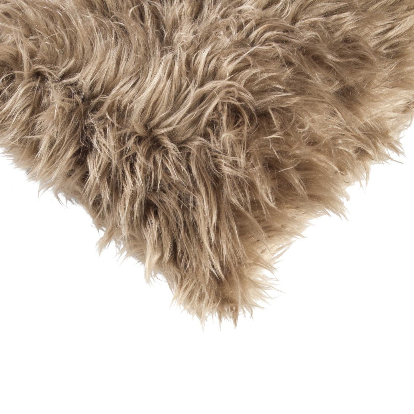 Set of Two 12" X 20" Tan Faux Fur Throw Pillows FurniFindUSA