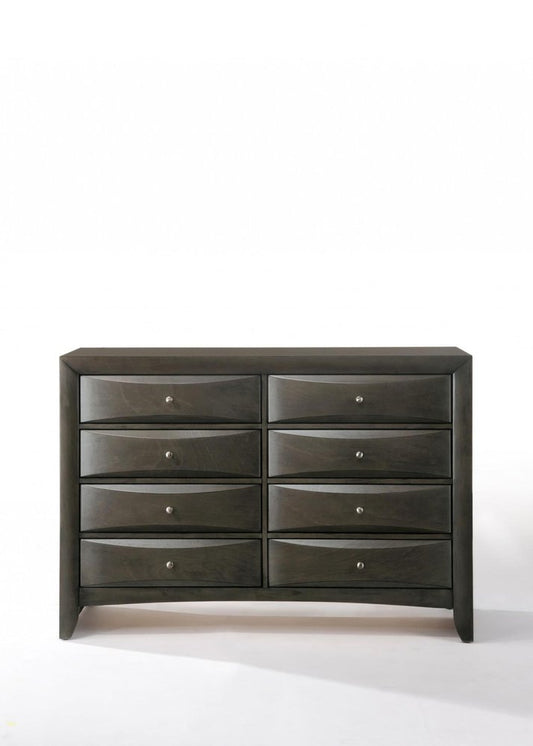 32" Gray Wood Five Drawer Dresser HomeRoots