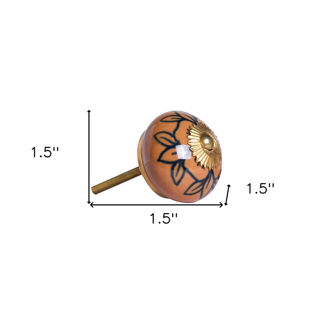 1.5" X 1.5" X 1.5" Orange Gold And Black Knobs 8 Pack HomeRoots