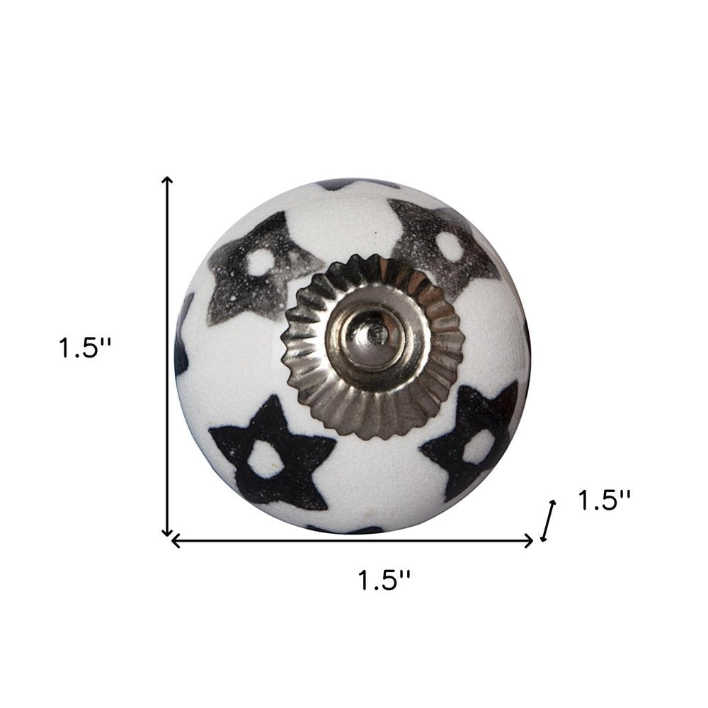 1.5" X 1.5" X 1.5" White Silver And Gray Knobs 8 Pack HomeRoots
