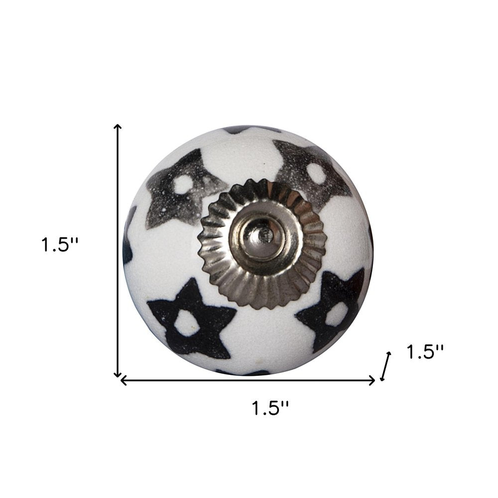 1.5" X 1.5" X 1.5" White Silver And Gray Knobs 8 Pack HomeRoots