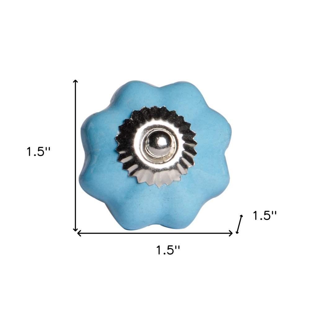 1.5" X 1.5" X 1.5" Glossy Navy And Silver Knobs 8 Pack HomeRoots