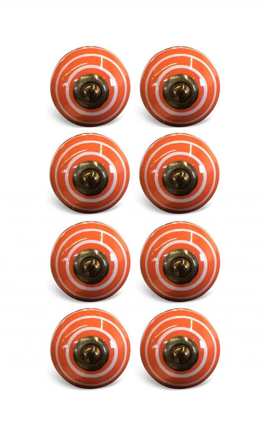1.5" X 1.5" X 1.5" Bronze White And Orange Knobs 8 Pack HomeRoots