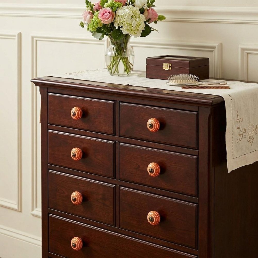 1.5" X 1.5" X 1.5" Bronze White And Orange Knobs 8 Pack HomeRoots