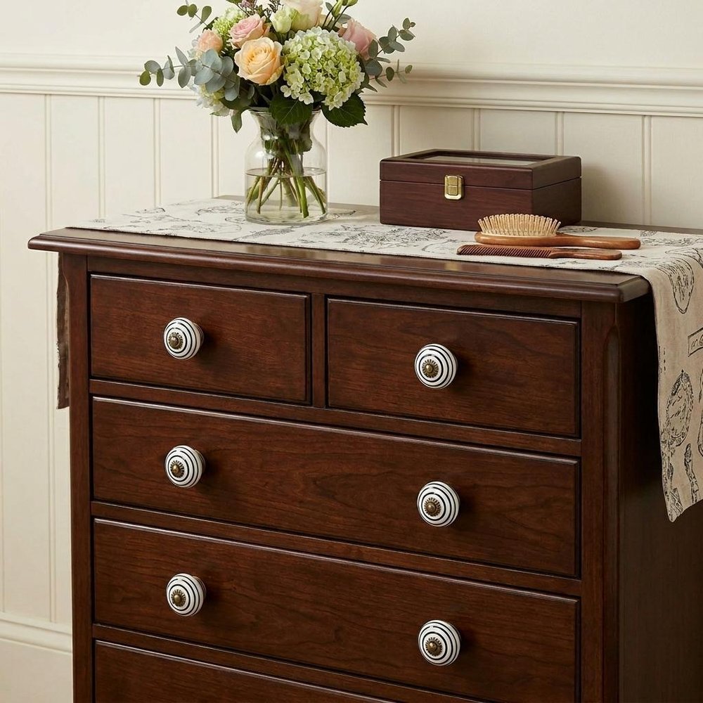 1.5" X 1.5" X 1.5" Hues Of Bronze White And Black Knobs 8 Pack HomeRoots