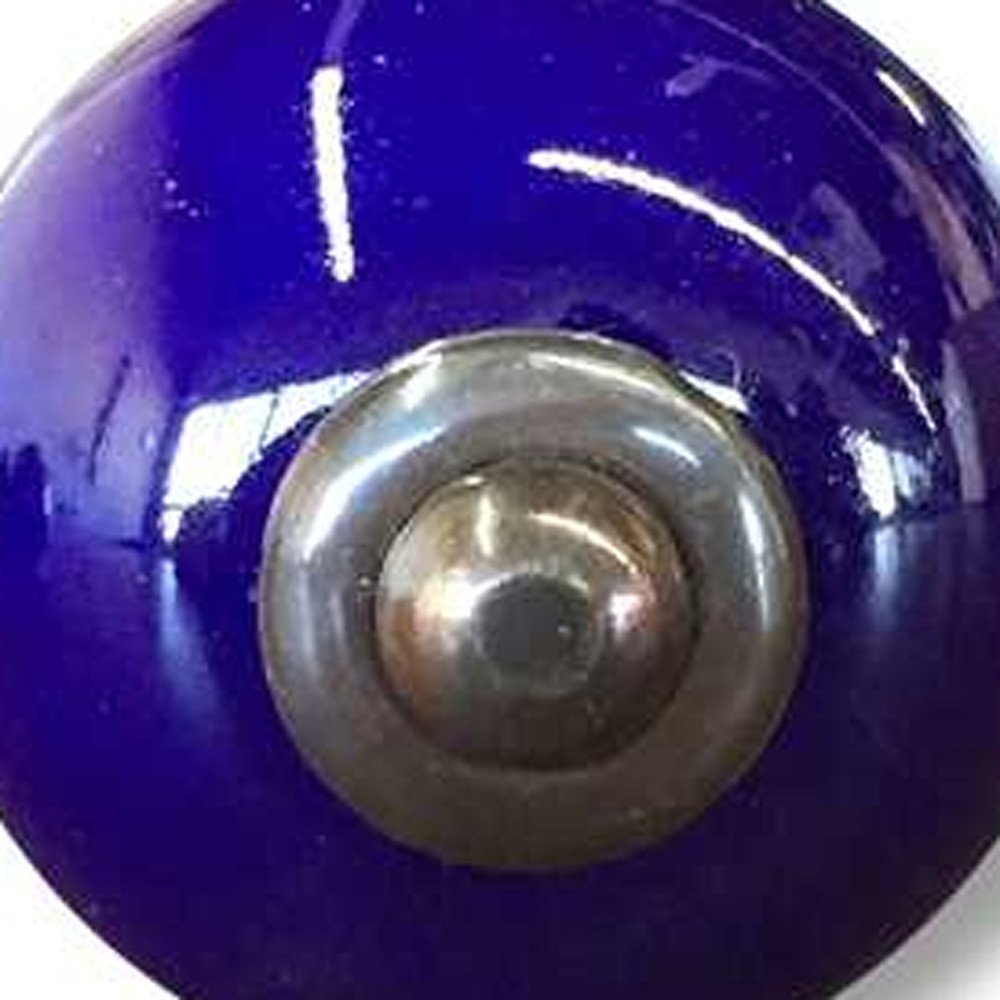 Set of Twelve Navy Blue Ceramic Drawer Pull Knobs HomeRoots