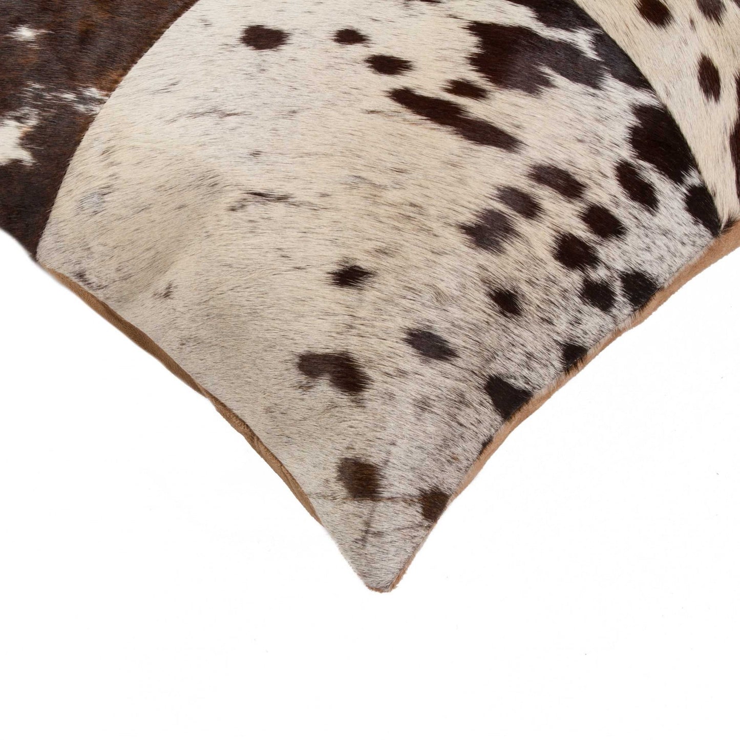 18" X 18" White and Brown Cowhide Pillow FurniFindUSA