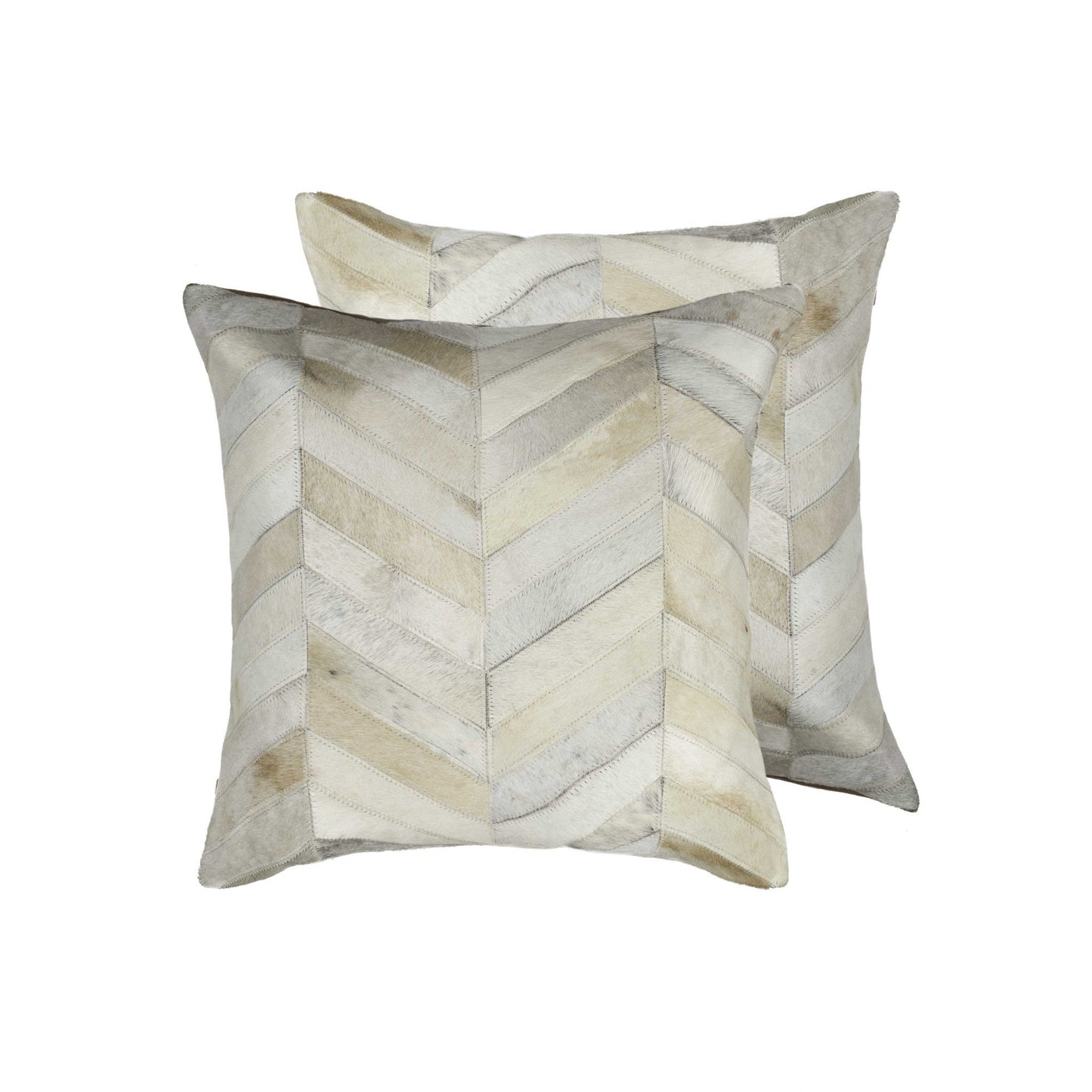 Set of Two Natural Cowhide Throw Pillow 5.0" (L) x 18.0" (W) x 18.0" (H) FurniFindUSA