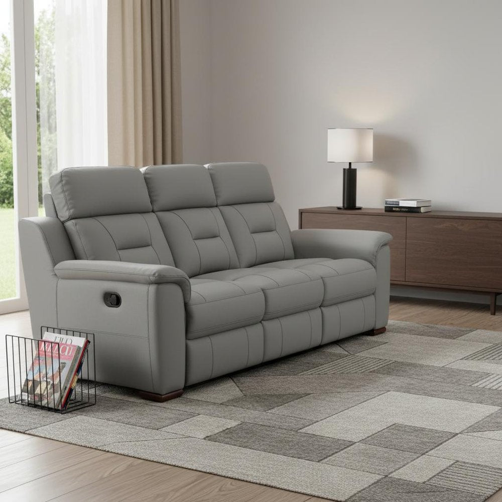41" Grey Fascinating Leather Reclining Chair. HomeRoots