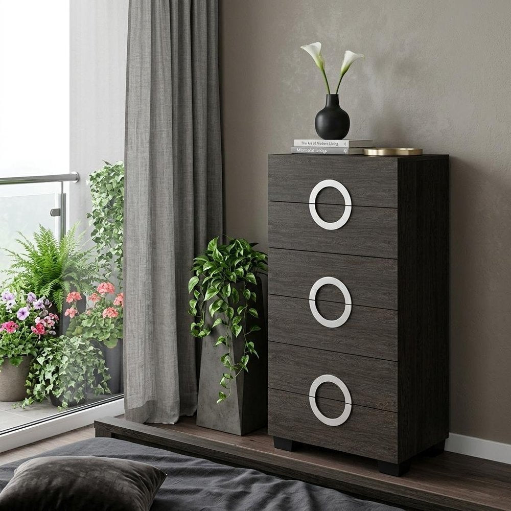 48" Refined Grey High Gloss Chest HomeRoots
