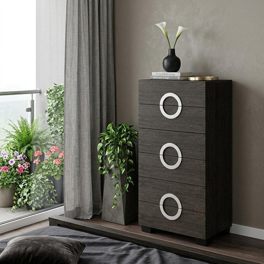 48" Refined Grey High Gloss Chest HomeRoots