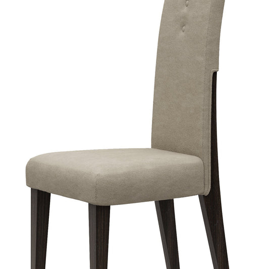 Set of Two Brown And Espresso Upholstered Microfiber Dining Side Chairs HomeRoots