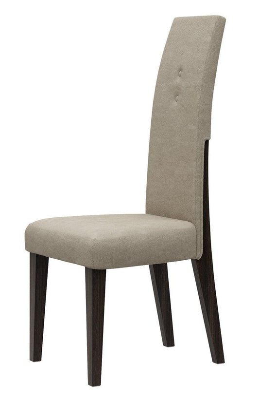 Set of Two Brown And Espresso Upholstered Microfiber Dining Side Chairs HomeRoots